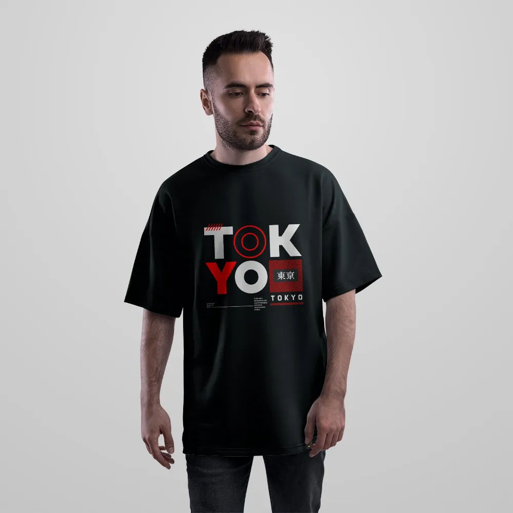 تیشرت اورسایز ژاپن طرح Tokyo تایپوگرافی کد 16030