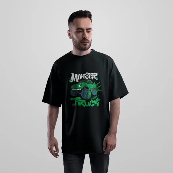 تیشرت اورسایز مانستر تراک کارتونی طرح Monster Truck کد 16491