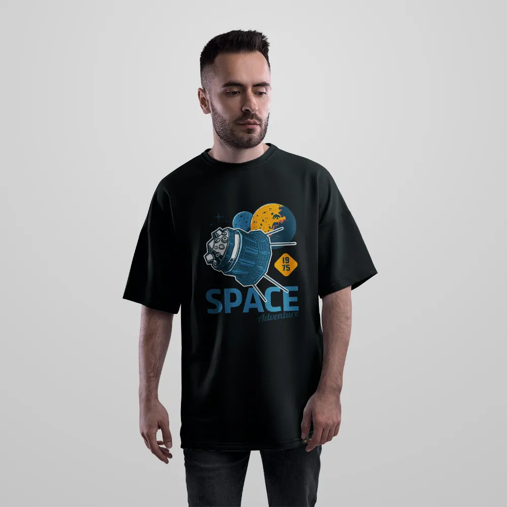تیشرت اورسایز فضایی طرح ماهواره Space Adventure کد 16583
