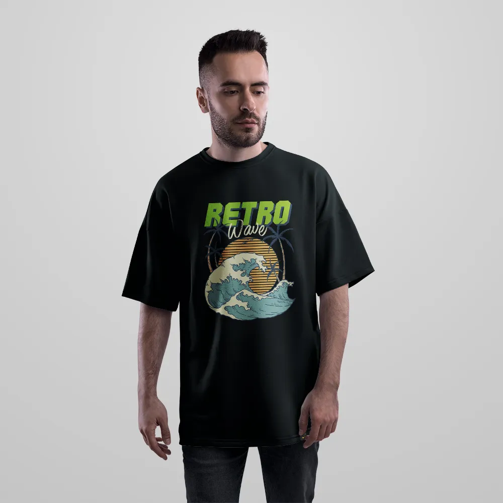 تیشرت اورسایز رترو طرح Retro Wave ژاپنی کد 16943