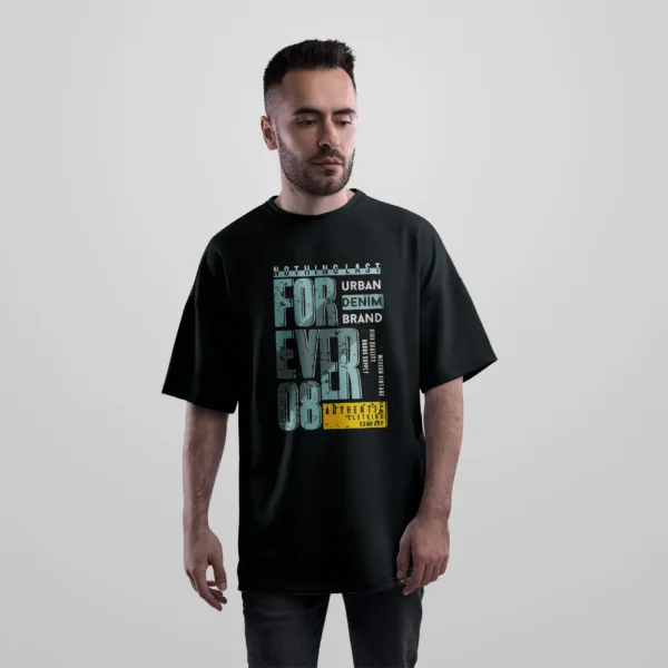 تیشرت اورسایز خیابانی طرح Forever Urban Denim Brand کد 19280