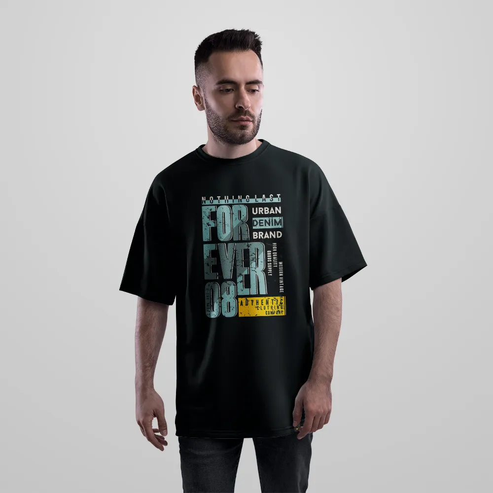 تیشرت اورسایز خیابانی طرح Forever Urban Denim Brand کد 19280