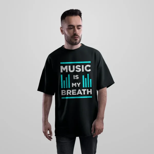 تیشرت اورسایز طرح Music Is My Breath کد 19335