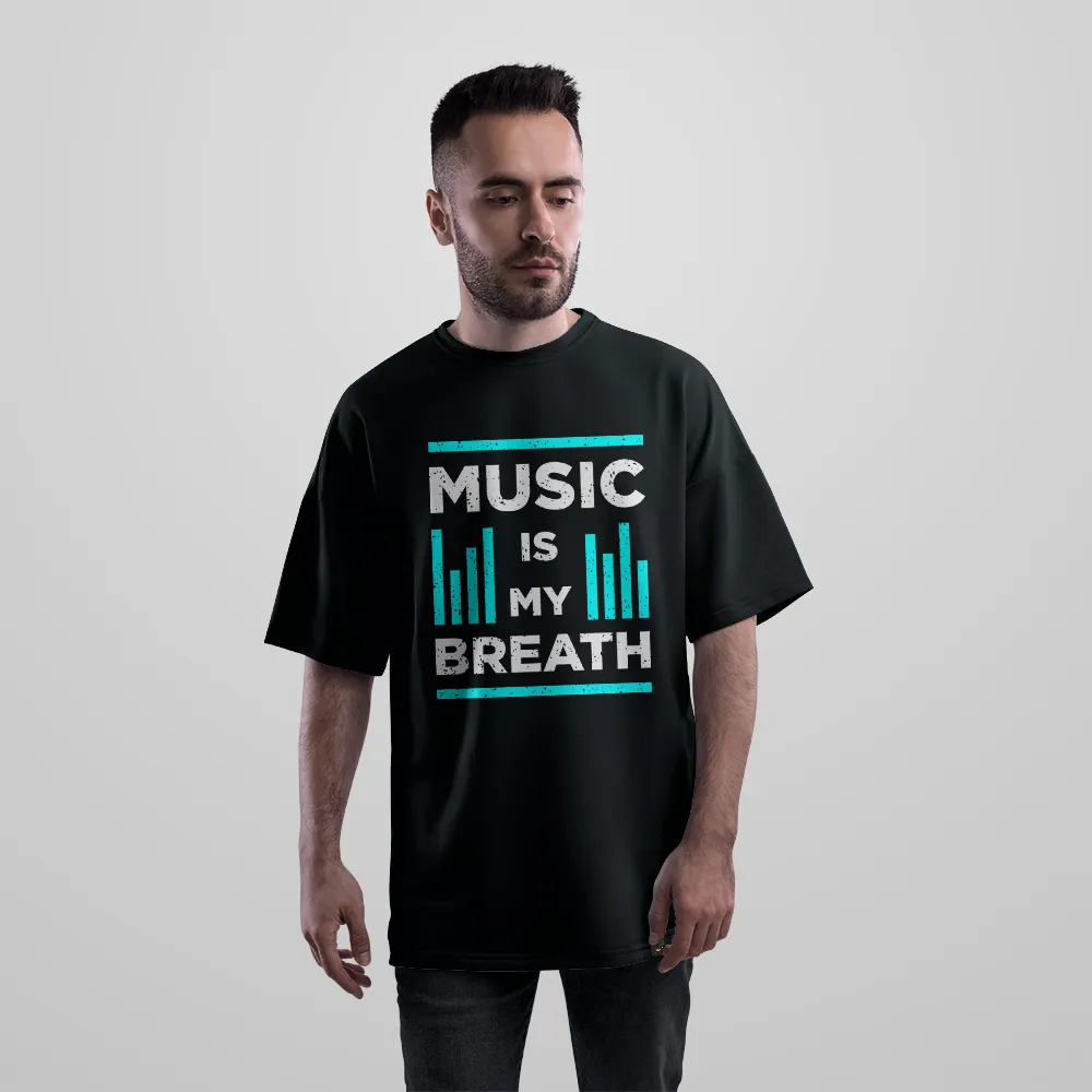تیشرت اورسایز طرح Music Is My Breath کد 19335