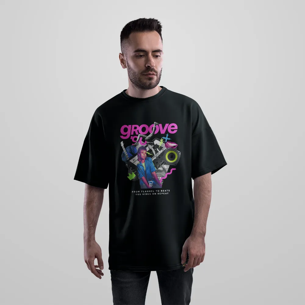تیشرت اورسایز موزیک طرح Groove On کد 19979