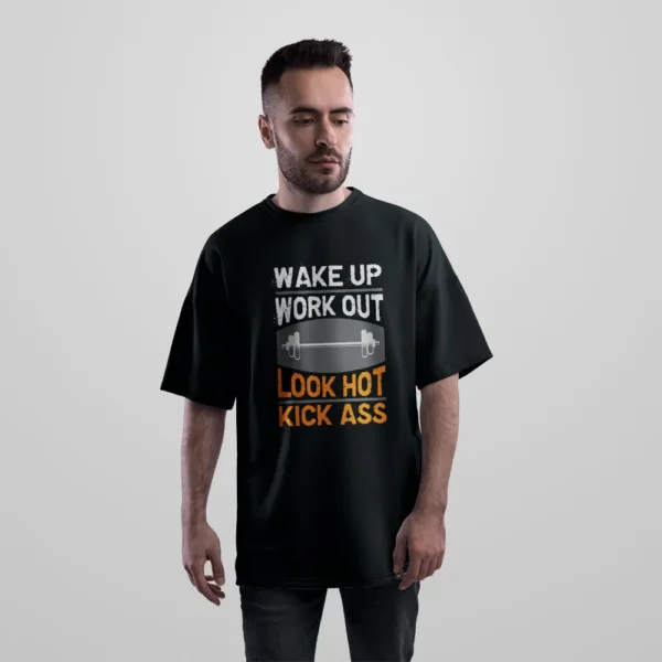 تیشرت اورسایز بدنسازی طرح Wake Up Work Out کد 20462