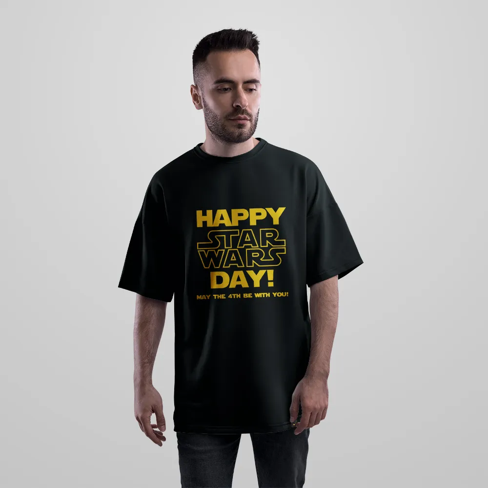 تیشرت اورسایز استار وارز طرح Happy Star Wars Day کد 2061