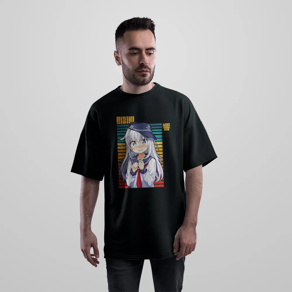 تیشرت اورسایز انیمه کانتای کالکشن طرح هیبیکی رترو (Hibiki) کد 21317