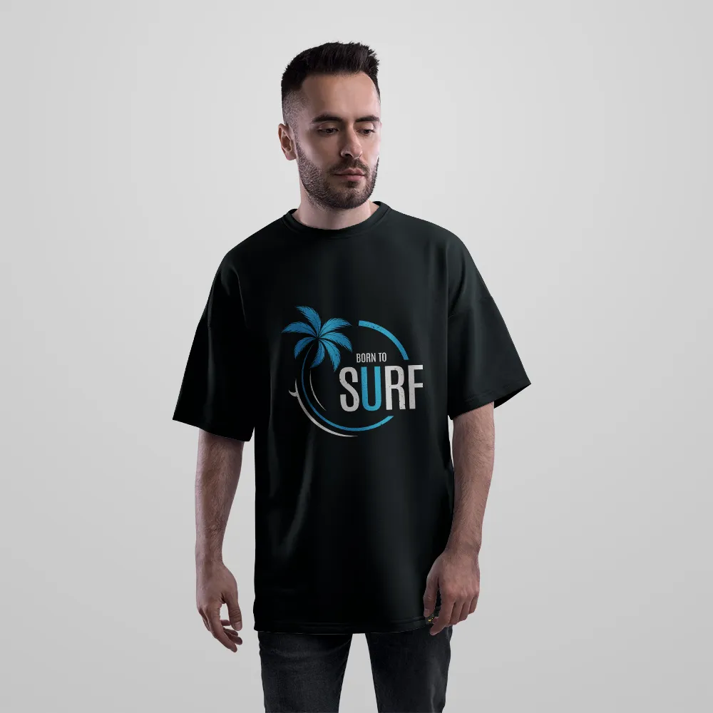 تیشرت اورسایز موج‌سواری طرح Born to Surf کد 21729