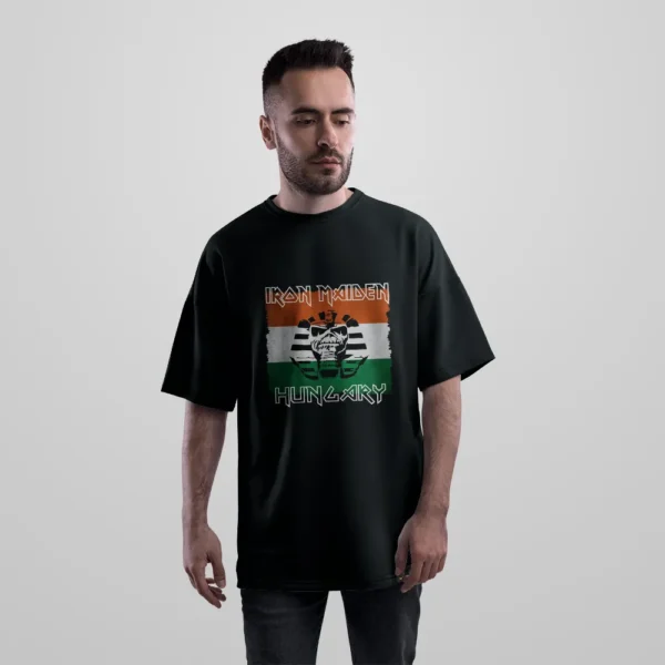 تیشرت اورسایز آیرون میدن طرح پرچم مجارستان (Iron Maiden) کد 21923