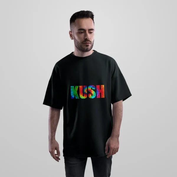 تیشرت اورسایز نوشته Kush طرح تای‌دای کد 22940
