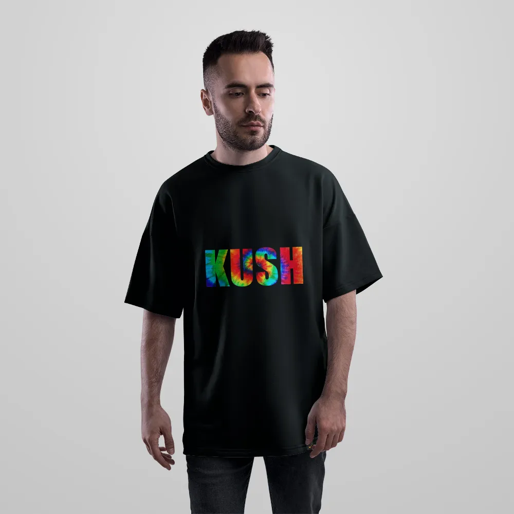 تیشرت اورسایز نوشته Kush طرح تای‌دای کد 22940