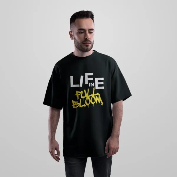 تیشرت اورسایز تایپوگرافی Life in Full Bloom کد 23106