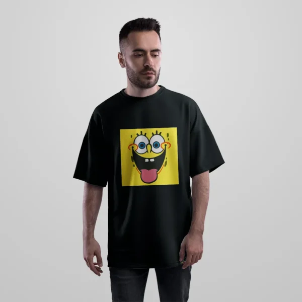 تیشرت اورسایز باب اسفنجی طرح صورت کارتونی بامزه (SpongeBob) کد 3038