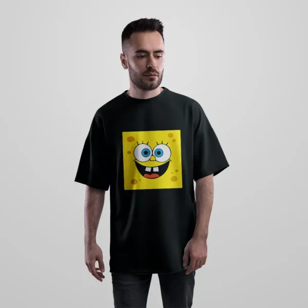 تیشرت اورسایز باب اسفنجی طرح صورت ساده (SpongeBob) کد 3131