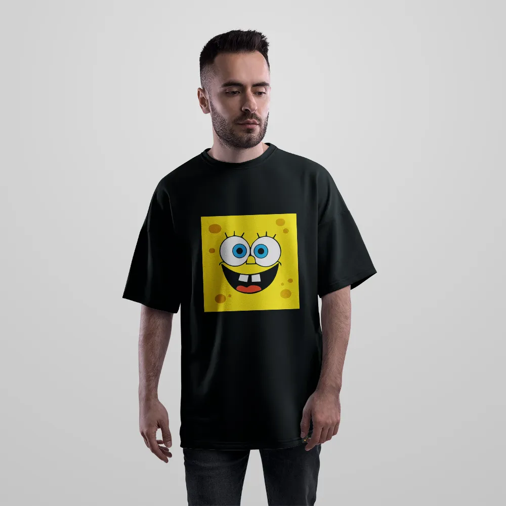 تیشرت اورسایز باب اسفنجی طرح صورت ساده (SpongeBob) کد 3131