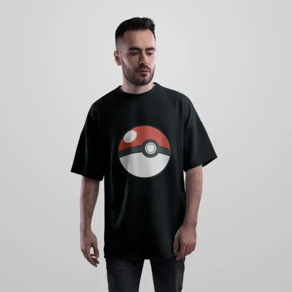 تیشرت اورسایز پوکمون طرح پوکبال (Poké Ball) کد 4472