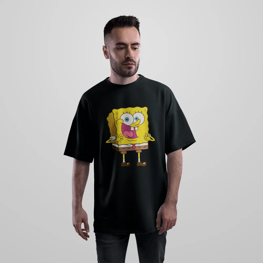 تیشرت اورسایز باب اسفنجی طرح خنده بلند (SpongeBob) کد 4617