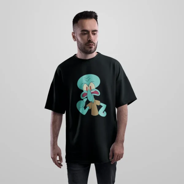 تیشرت اورسایز باب اسفنجی طرح اسکوییدوارد کلافه (Squidward) کد 4736