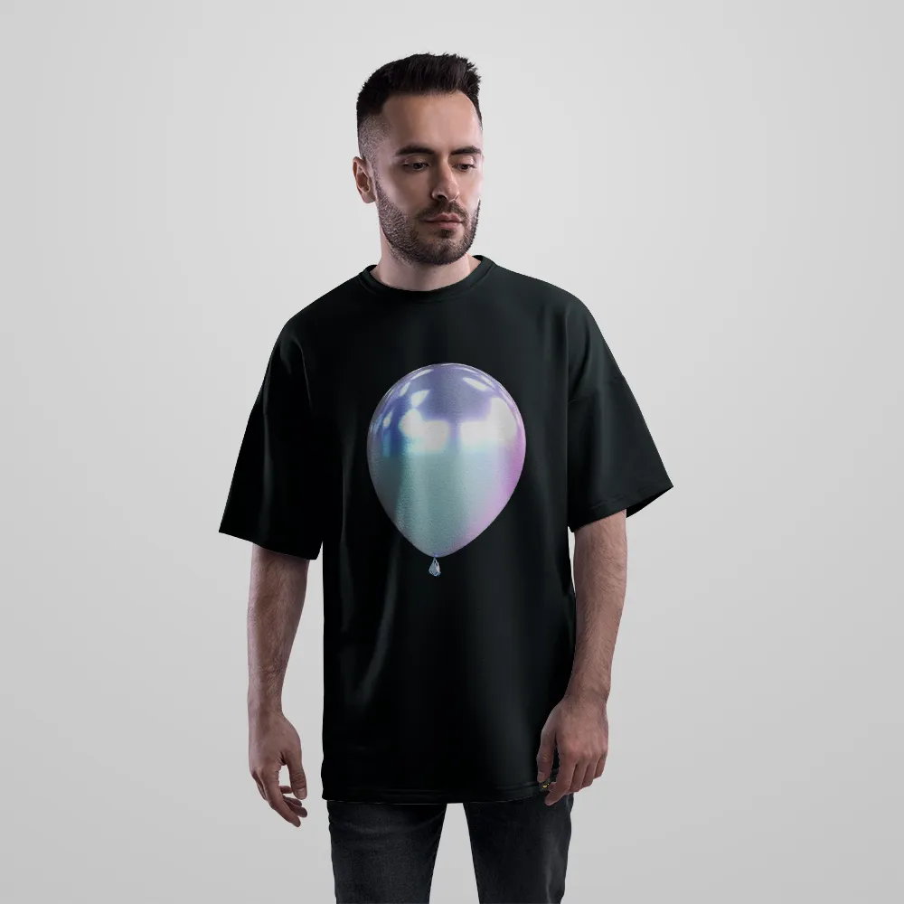 تیشرت اورسایز طرح بادکنک براق (Chrome Balloon) کد 5088