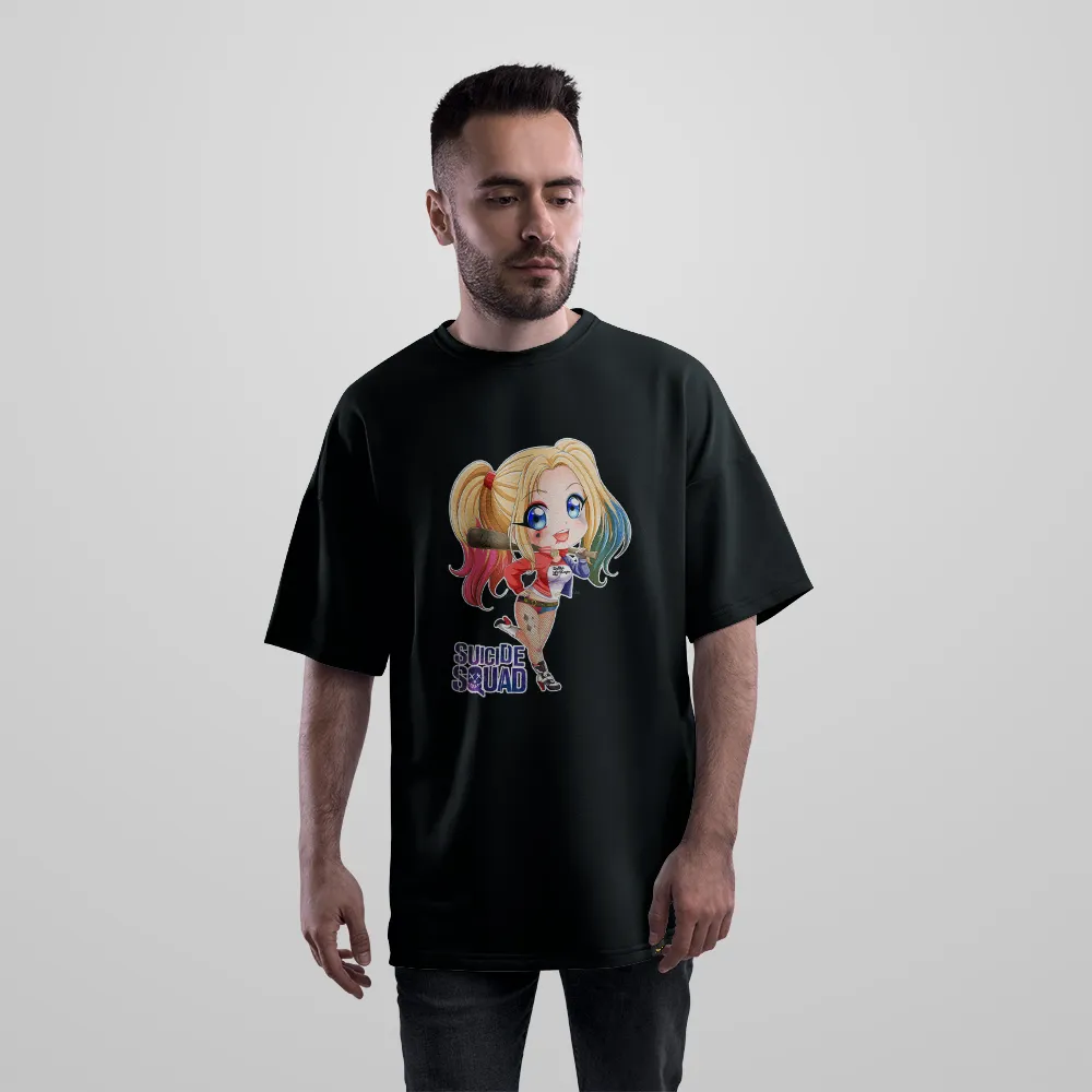 تیشرت اورسایز هارلی کویین طرح چیبی Suicide Squad (Harley Quinn) کد 5302