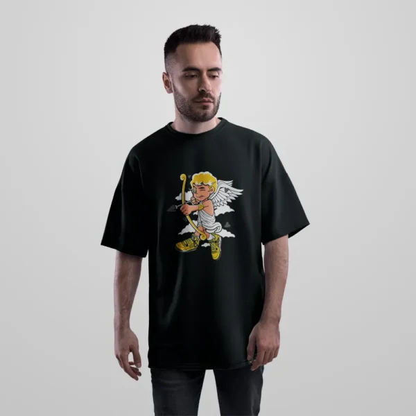 تیشرت اورسایز کیوپید طرح فرشته کد 5580