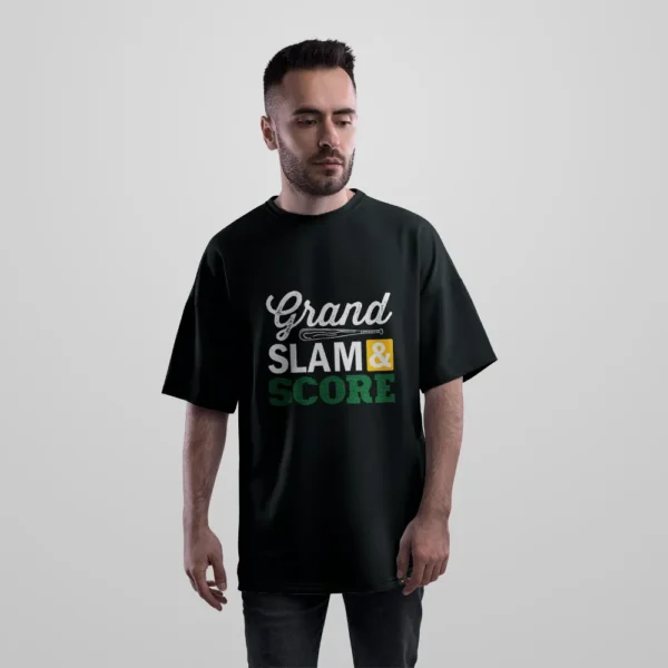 تیشرت اورسایز بیسبال نوشته Grand Slam and Score کد 6778