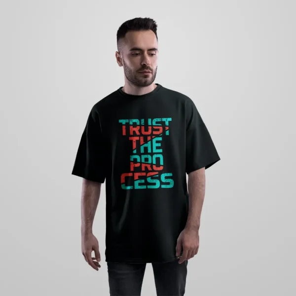 تیشرت اورسایز تایپوگرافی طرح Trust The Process کد 7012