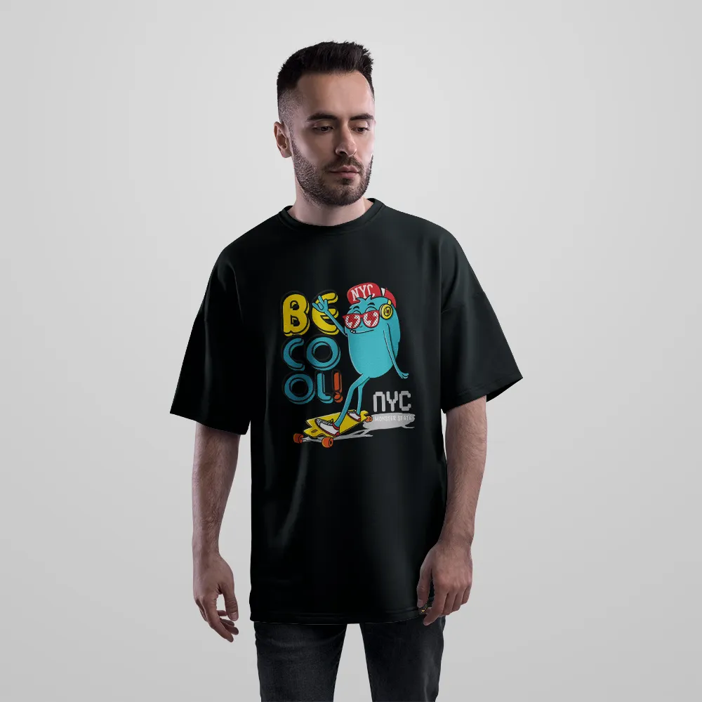 تیشرت اورسایز کارتونی طرح Be Cool NYC کد 7265