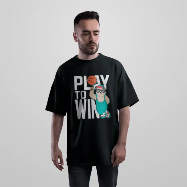 تیشرت اورسایز بسکتبال طرح Play To Win کارتونی کد 7283