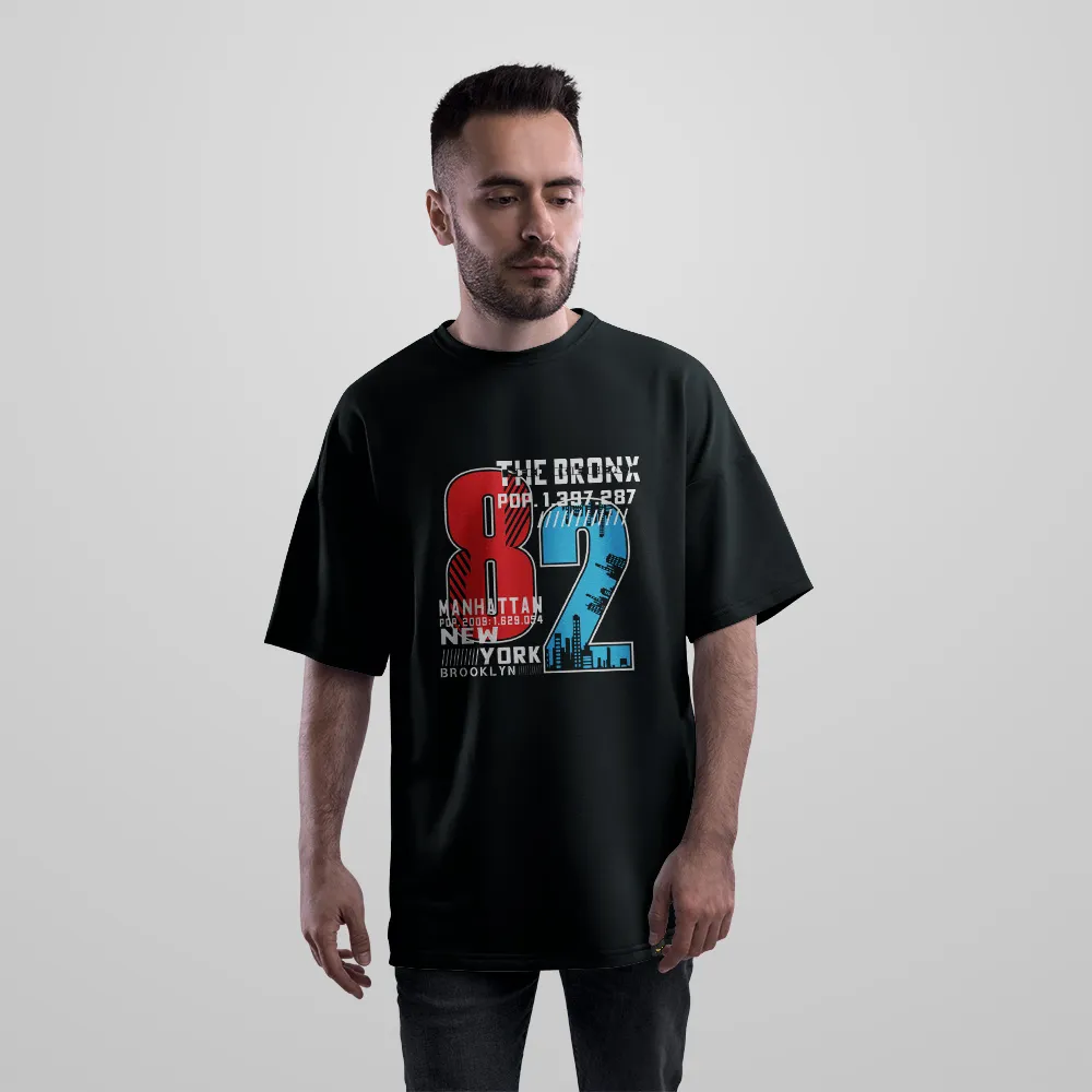 تیشرت اورسایز بروکلین طرح The Bronx 82 کد 7402