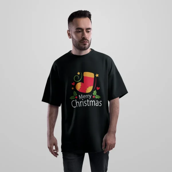 تیشرت اورسایز جوراب هدیه Merry Christmas کد 7427