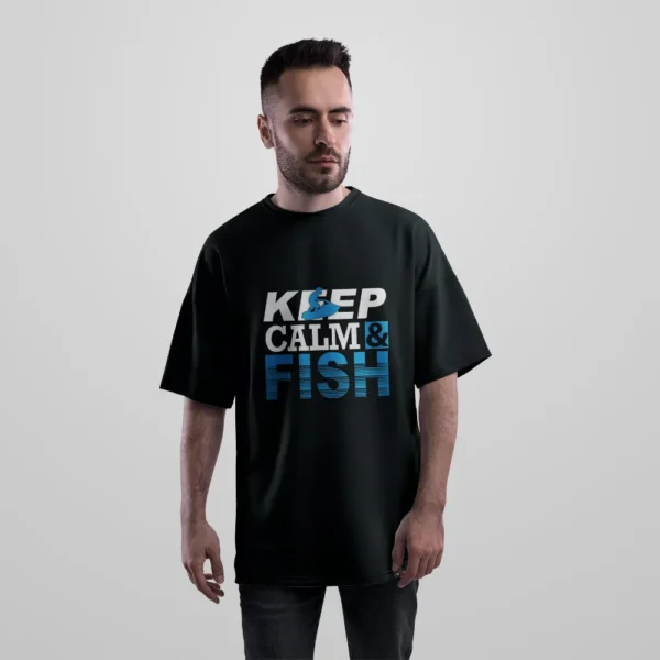 تیشرت اورسایز Keep Calm and Fish کد 7620