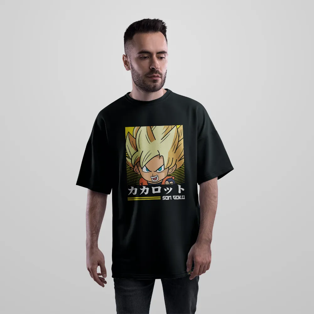 تیشرت اورسایز انیمه دراگون بال طرح کاکاروت گوکو (Goku) کد 8396