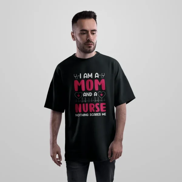 تیشرت اورسایز پرستار طرح مادر و پرستار (Mom and Nurse Shirt) کد 9571