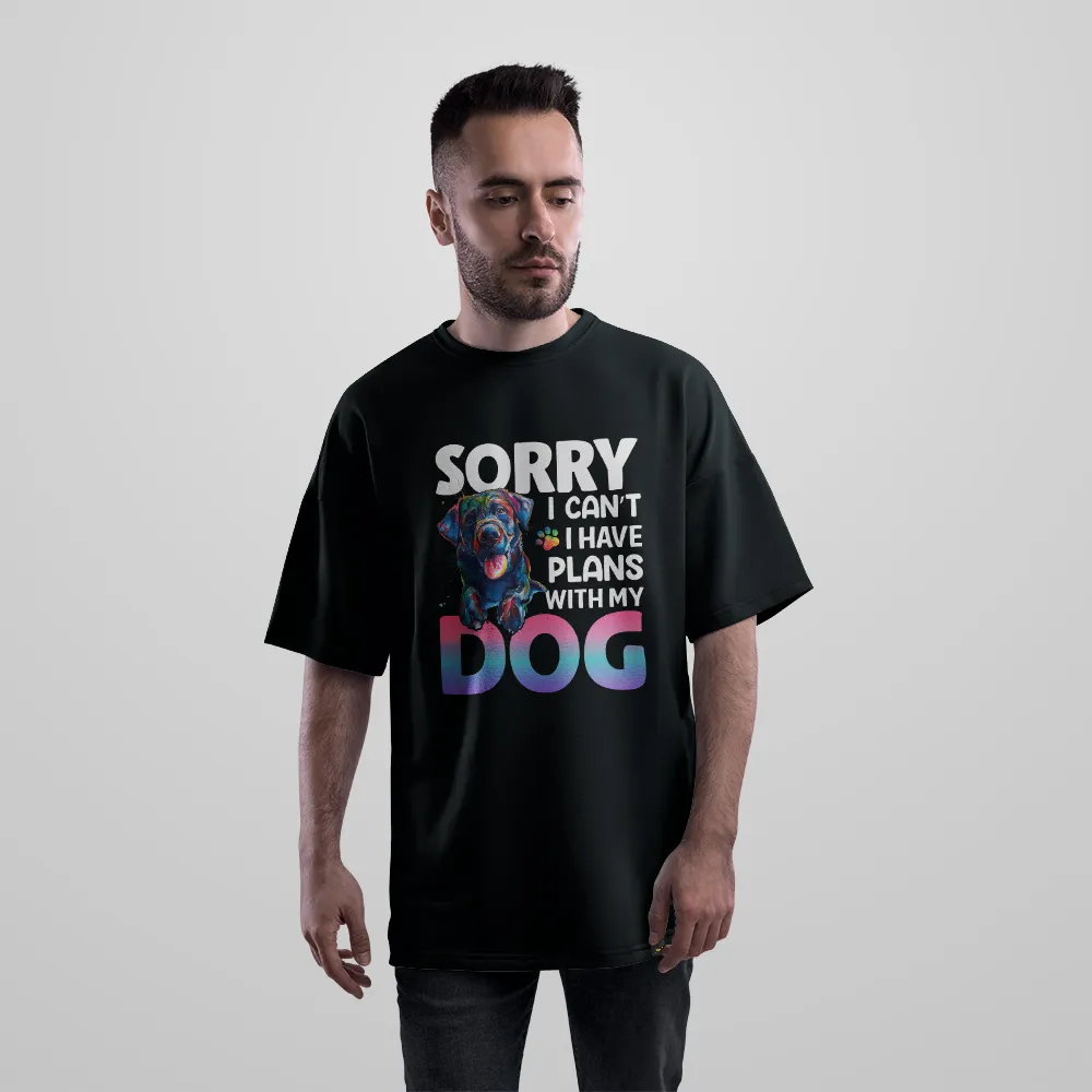 تیشرت اورسایز سگ طرح I Have Plans With My Dog کد 9614