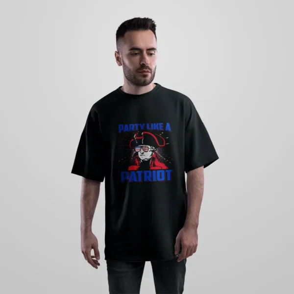 تیشرت اورسایز بامزه طرح Party Like A Patriot کد 9652