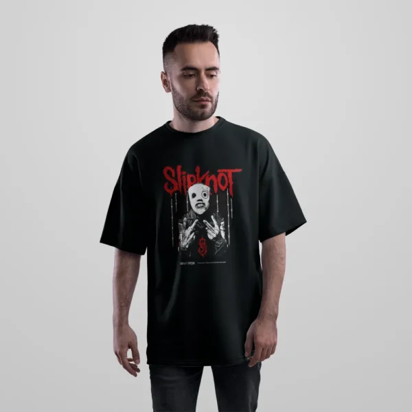 تیشرت اورسایز گروه اسلیپ‌نات طرح پرتره دارک (Slipknot) کد po1170