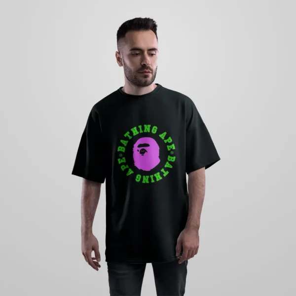 تیشرت اورسایز بیپ طرح لوگوی دایره‌ای (A Bathing Ape) کد po1272