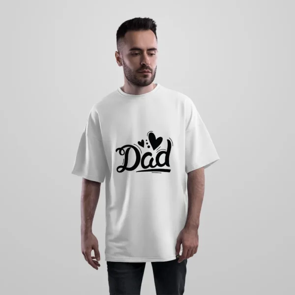تیشرت اورسایز پدر طرح Dad تایپوگرافی قلبی کد po1551