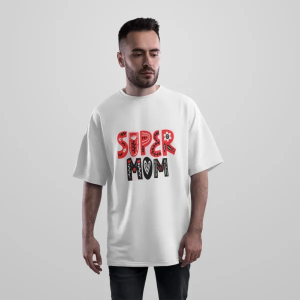 تیشرت اورسایز مادر طرح Super Mom تایپوگرافی کد po1571