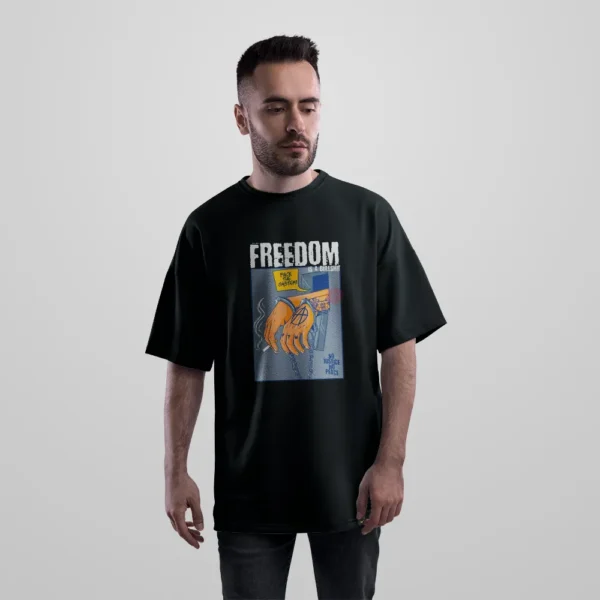 تیشرت اورسایز تایپوگرافی Freedom طرح گرافیکی کد po1593