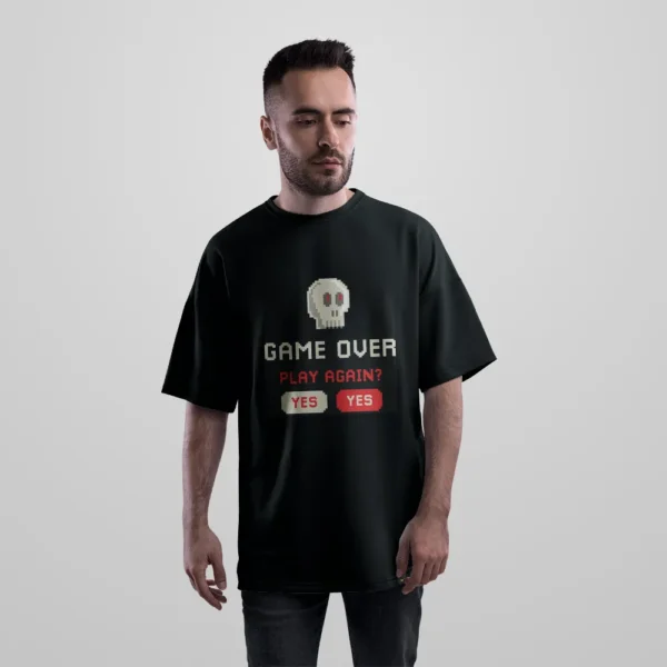 تیشرت اورسایز گیمینگ طرح Game Over کد po1621