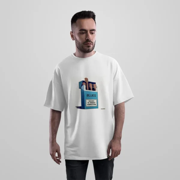تیشرت اورسایز موسیقی بلوز طرح Music Is Highly Addictive کد po1679