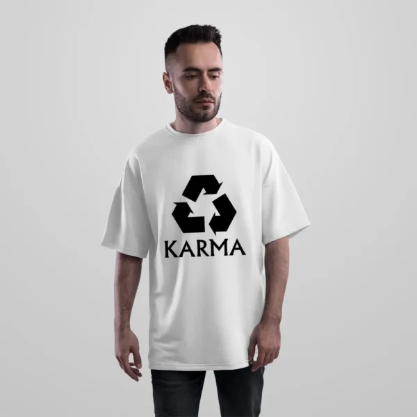 تیشرت اورسایز کارما طرح نماد بازیافت (Karma) کد po1754