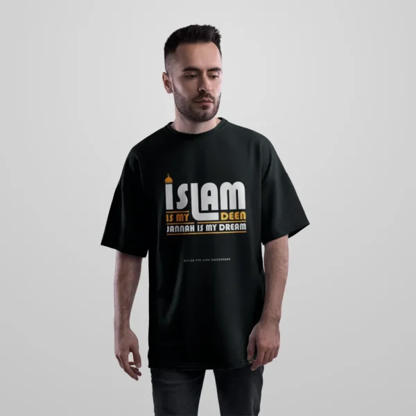 تیشرت اورسایز نوشته Islamic Is My Deen کد po2358