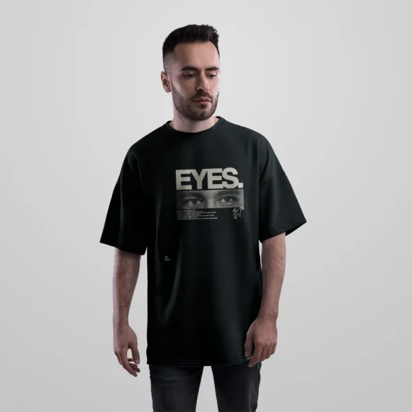 تیشرت اورسایز تایپوگرافی Eyes طرح چشم کد po2401