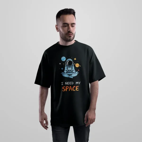تیشرت اورسایز فضانورد طرح I Need My Space کد po2441