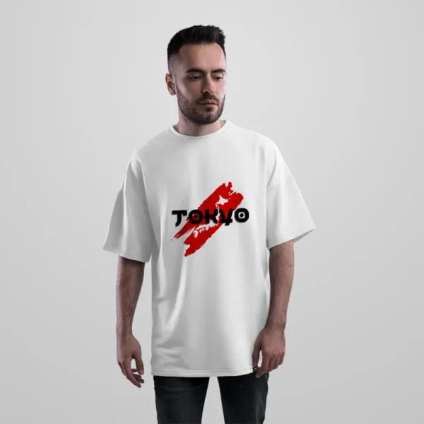 تیشرت اورسایز توکیو طرح تایپوگرافی ژاپنی (Tokyo) کد po2502