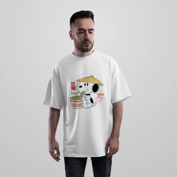 تیشرت اورسایز اسنوپی طرح نودل و رامِن (Snoopy) کد po2610